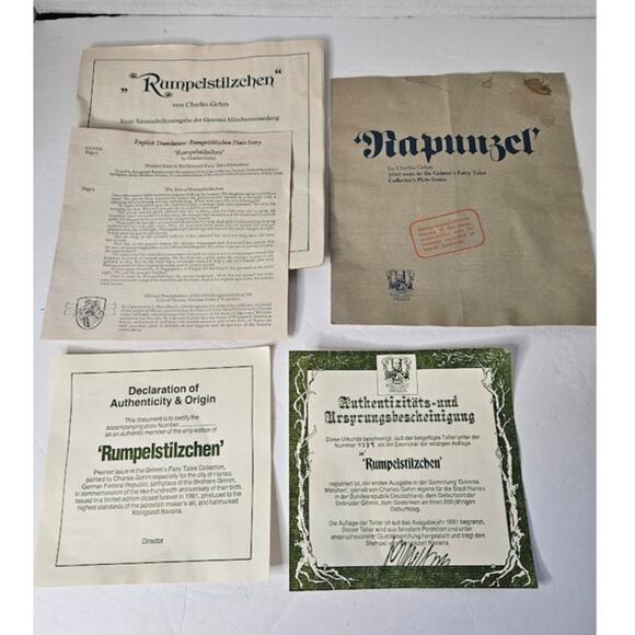 VTG Charles Gehm Rumpelstilzchen Runpunzel Fairy Tales collector plates Bradford - Picture 6 of 7